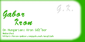 gabor kron business card